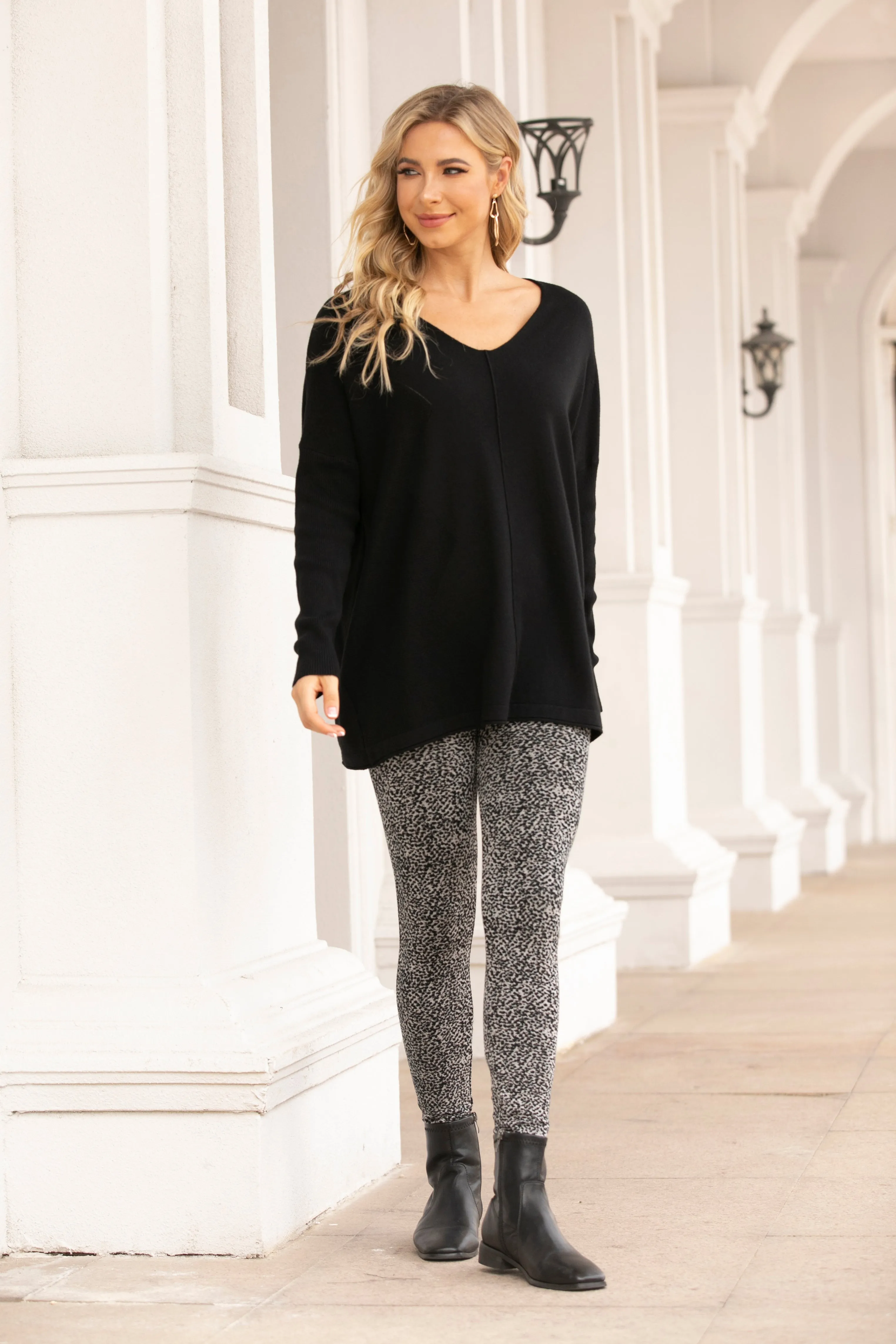 Zig-Zag Cashmere Feel Tunic